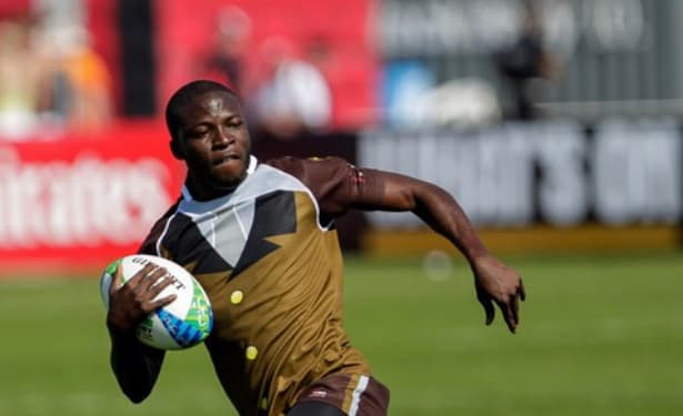 Young rugby players in action